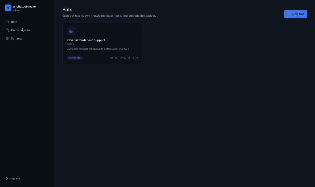 AI Chatbot Maker · SaaS platform for building private company chatbots