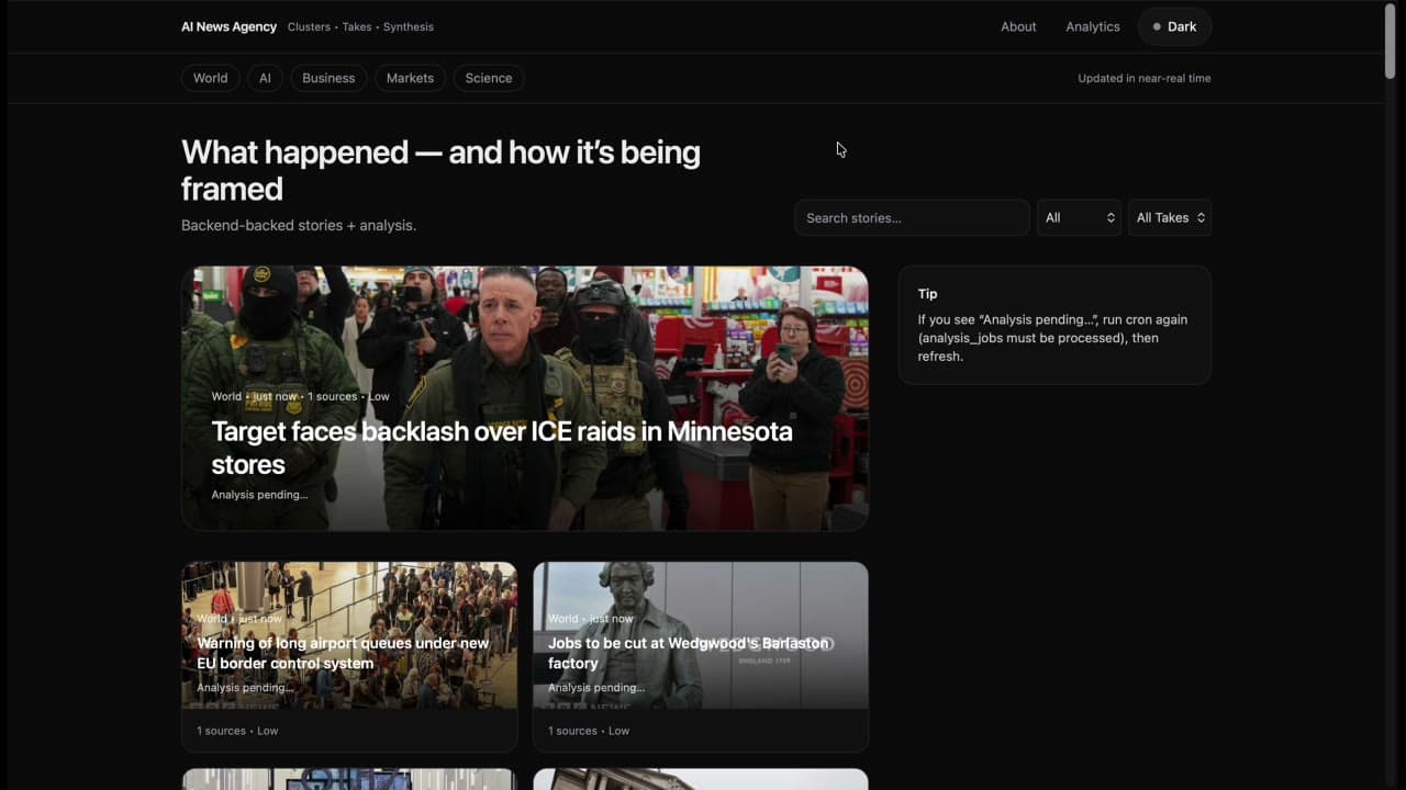 The Truth AI News · verified news aggregator