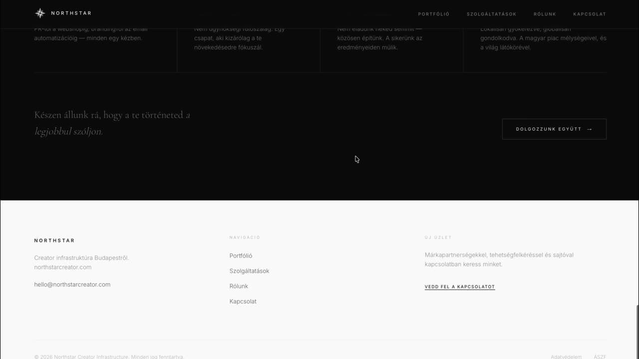 Differentiator strip + closing CTA + footer