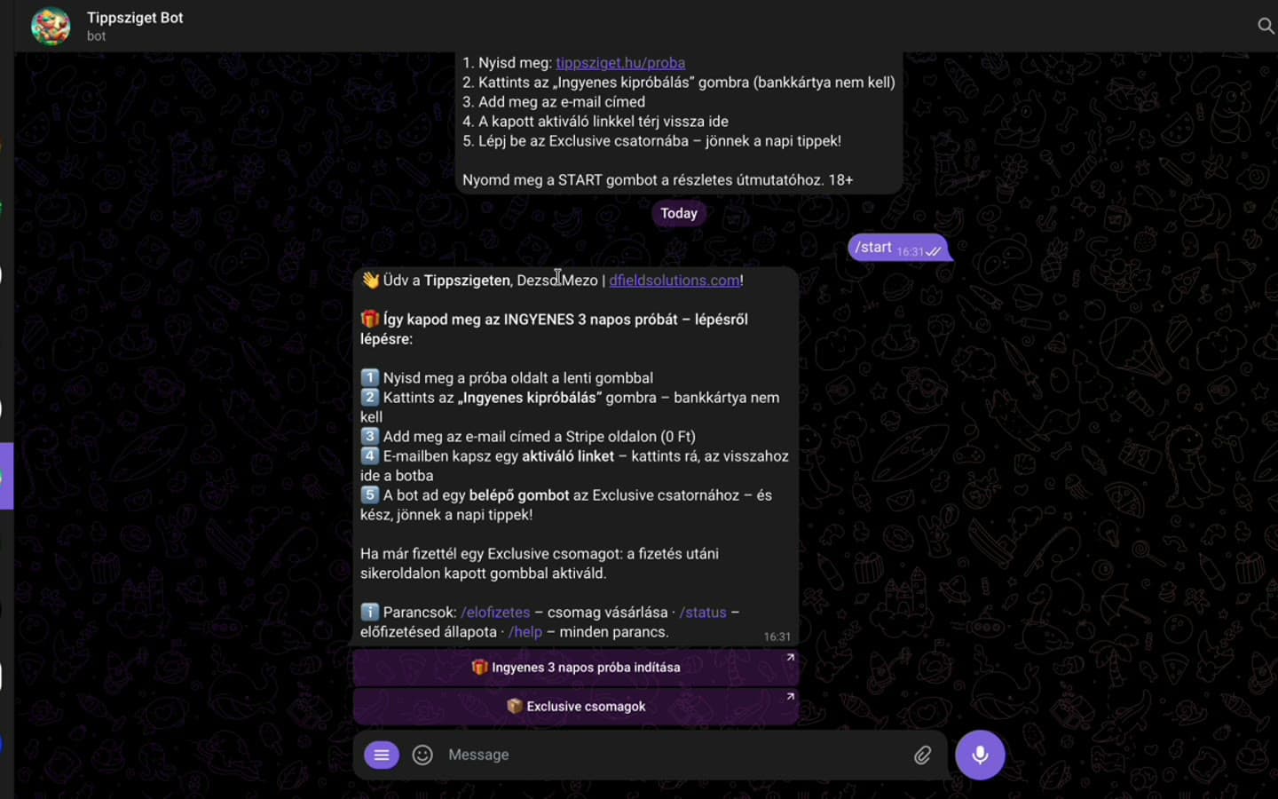 Telegram bot — inline-buy flow