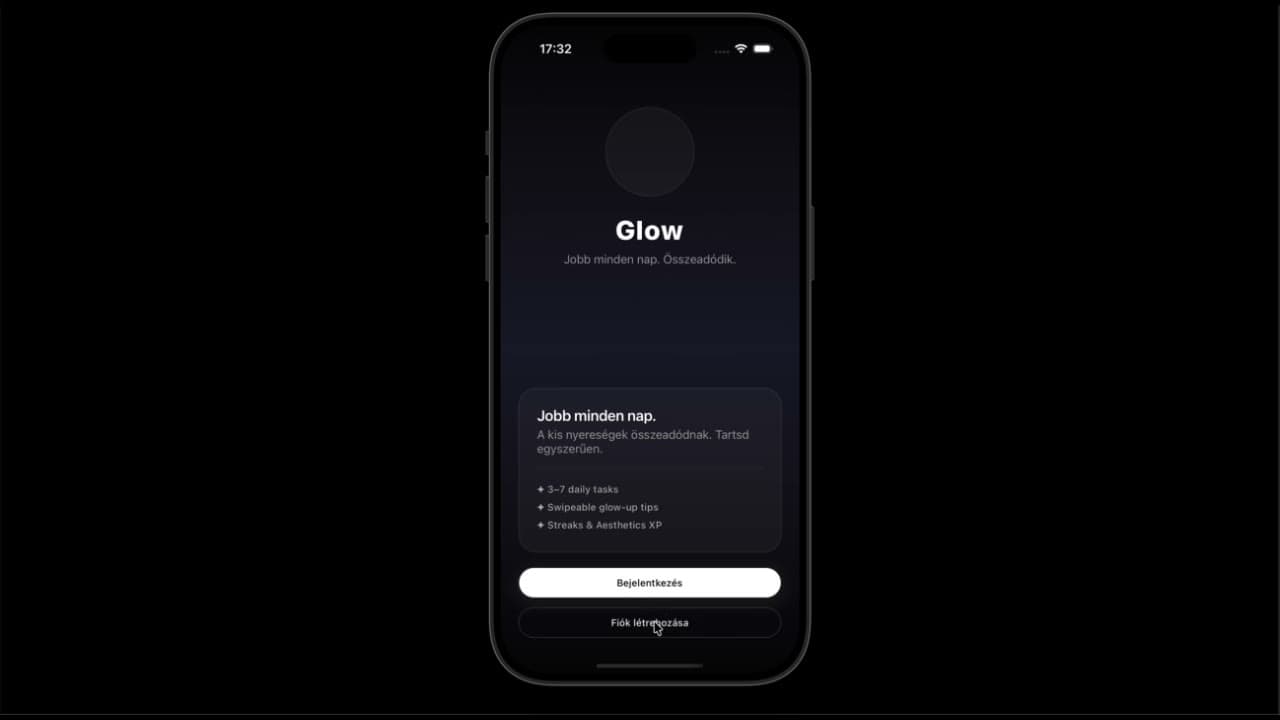 GlowUp · self-improvement mobile app