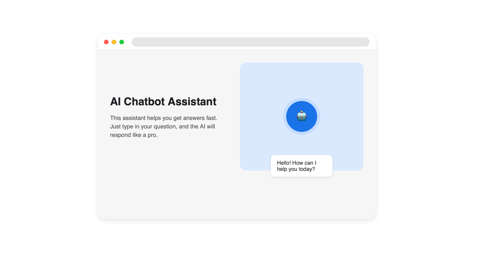 Chatbot válaszüzenet felülete