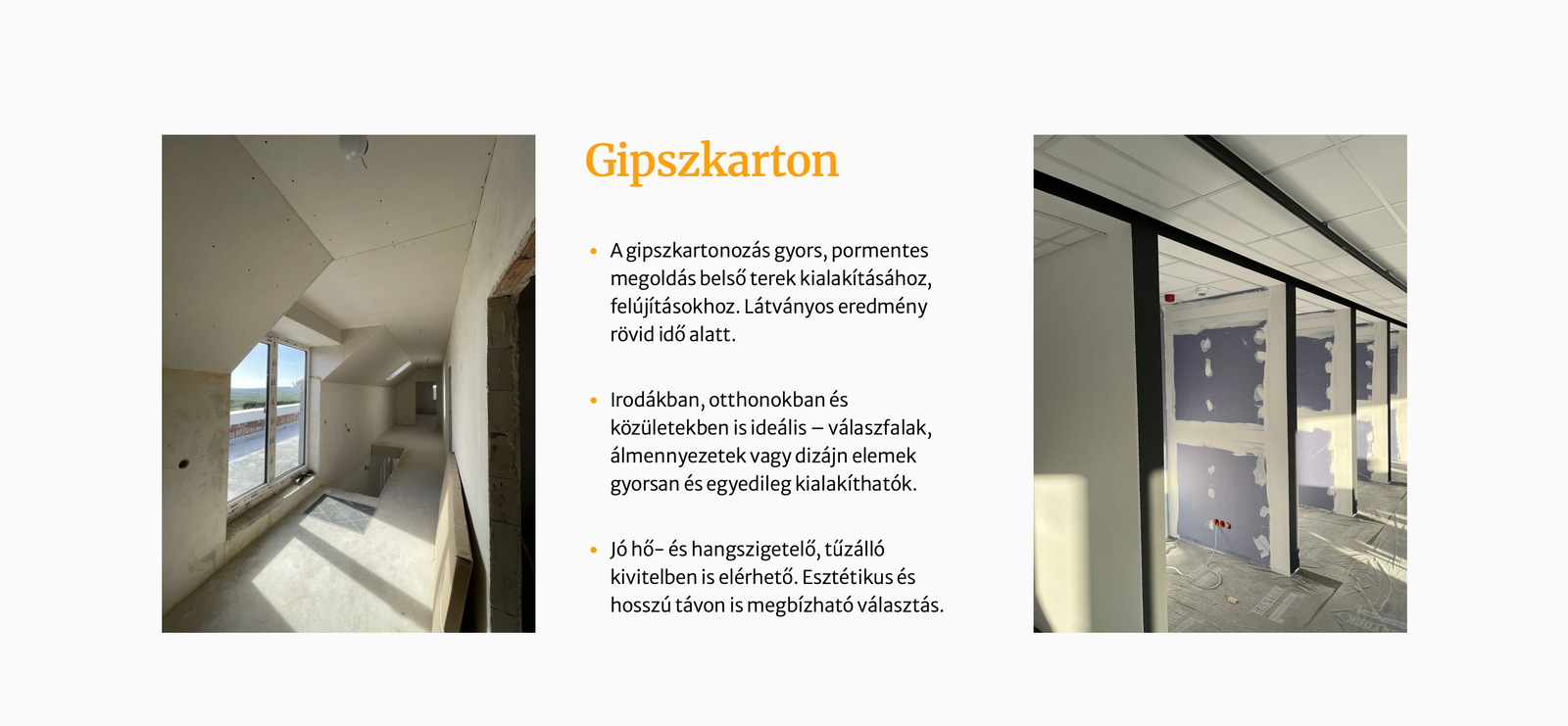 Gipszkartonozás lakó- és irodai terekben
