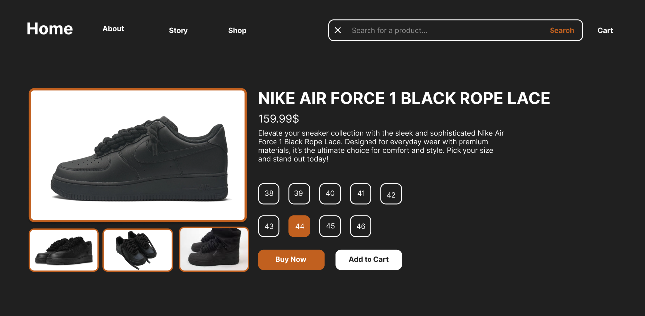 Nike Air Force 1 Black Rope Lace termékoldal